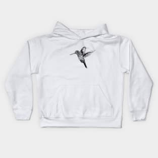 Hummingbird Ink Drawing Kids Hoodie